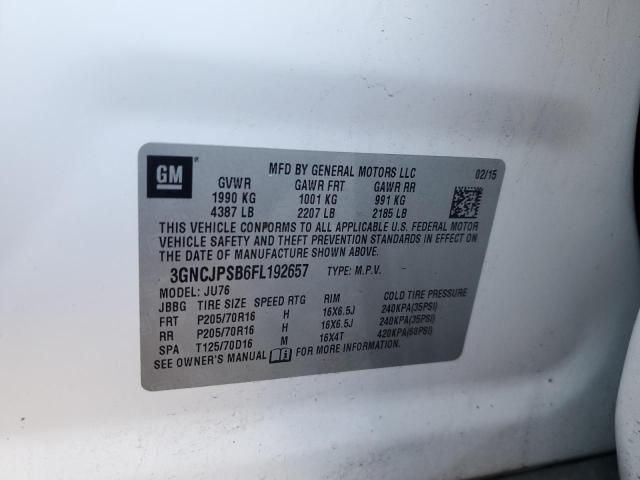 2015 CHEVROLET TRAX 1LS 3GNCJPSB6FL192657