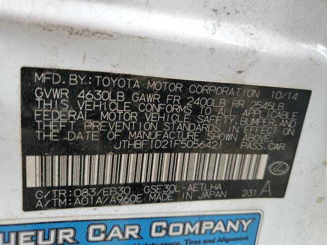 2015 LEXUS IS 250 JTHBF1D21F5056421