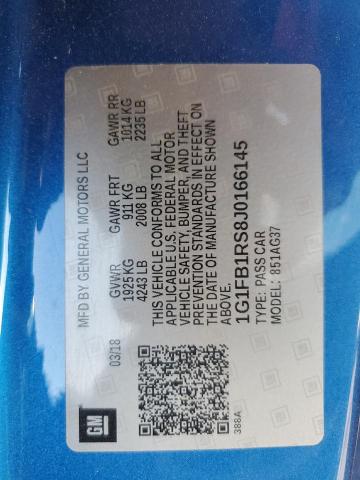 2018 CHEVROLET CAMARO LT - 1G1FB1RS8J0166145