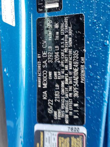 2022 KIA FORTE GT L - 3KPF54ADXNE497335