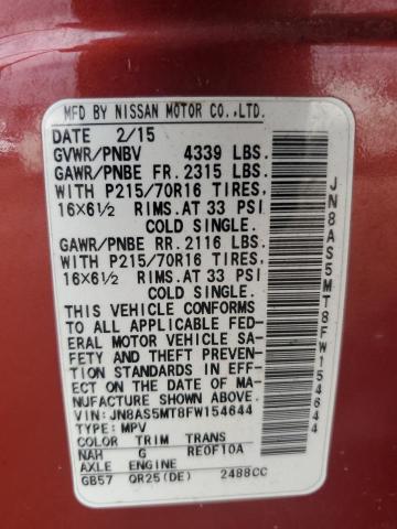 2015 NISSAN ROGUE SELE - JN8AS5MT8FW154644