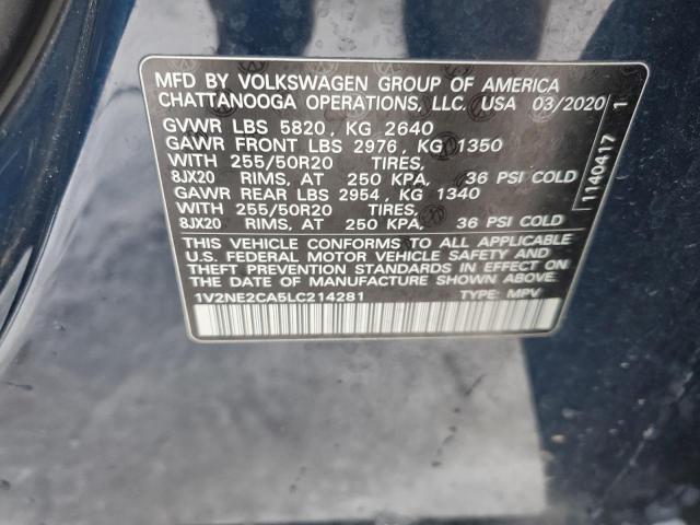 2020 VOLKSWAGEN ATLAS CROS - 1V2NE2CA5LC214281