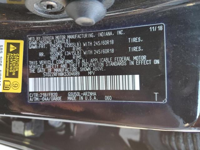 2019 TOYOTA HIGHLANDER - 5TDZZRFH8KS304689