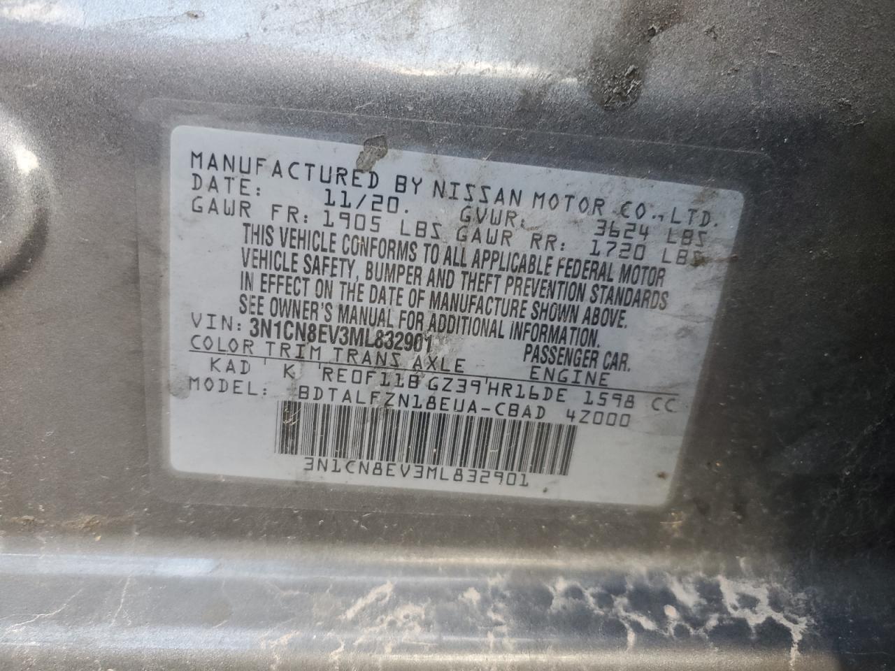 Lot #3034270125 2021 NISSAN VERSA SV