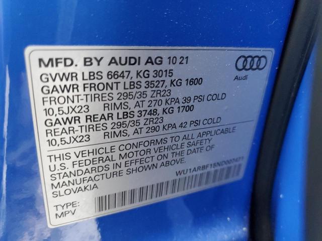 2022 AUDI RS Q8 WU1ARBF15ND007471