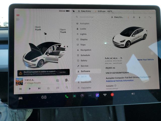 2022 TESLA 3 5YJ3E1EB3NF152684