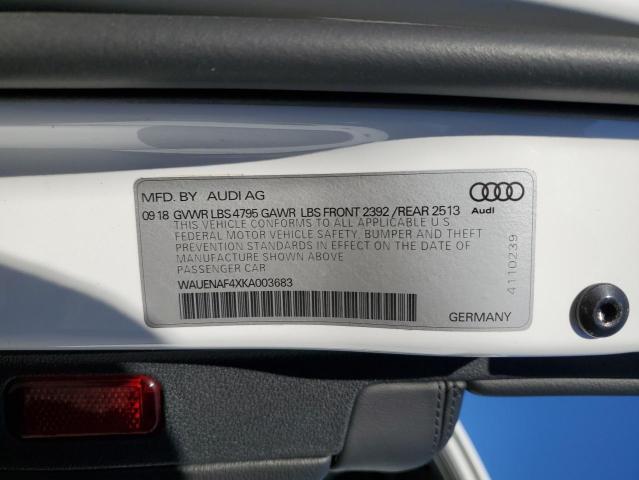 2019 AUDI A4 WAUENAF4XKA003683