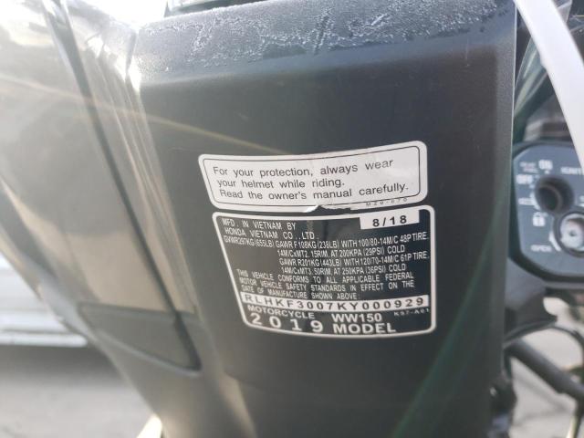 2019 HONDA WW150 RLHKF3007KY000929