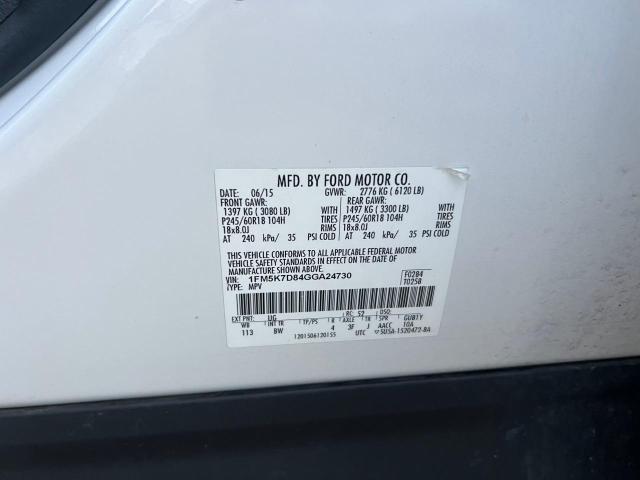 VIN 1FM5K7D84GGA24730 2016 FORD EXPLORER no.10