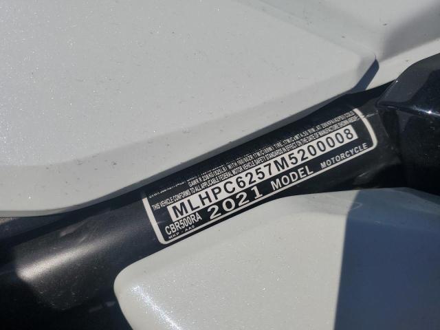 2021 HONDA CBR 500R MLHPC6257M5200008