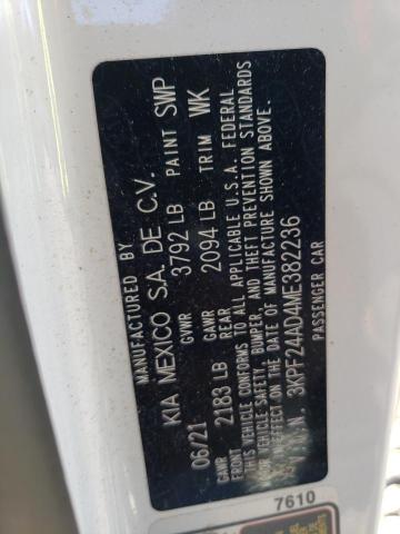 2021 KIA FORTE FE - 3KPF24AD4ME382236