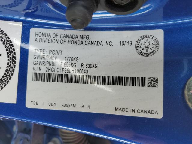 2020 HONDA CIVIC TOUR - 2HGFC1F95LH100643