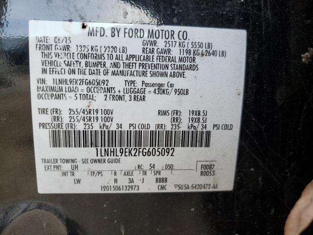 2015 LINCOLN MKS 1LNHL9EK2FG605092