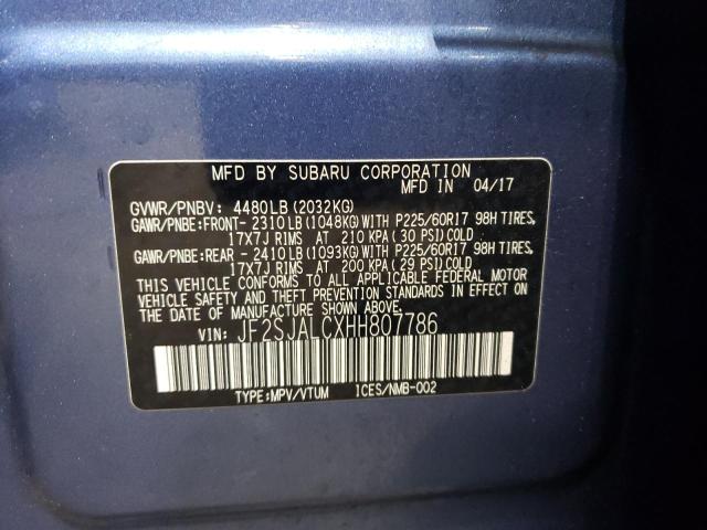 2017 SUBARU FORESTER 2 - JF2SJALCXHH807786