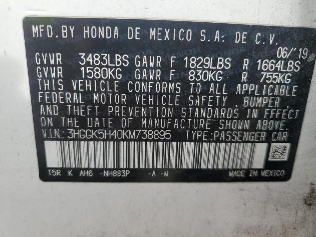 2019 HONDA FIT LX - 3HGGK5H40KM738895
