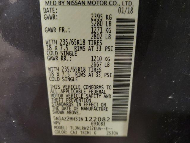2018 NISSAN MURANO S - 5N1AZ2MH3JN122082
