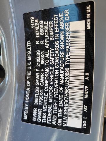 2020 HONDA CIVIC EXL - SHHFK7H86LU210890
