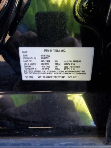 2022 TESLA MODEL Y - 7SAYGDEE2NF391349
