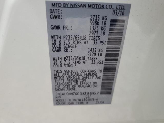 2016 INFINITI QX60 - 5N1AL0MM7GC509967