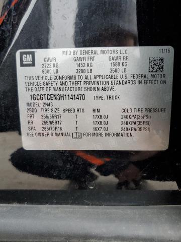 2017 CHEVROLET COLORADO L - 1GCGTCEN3H1141470