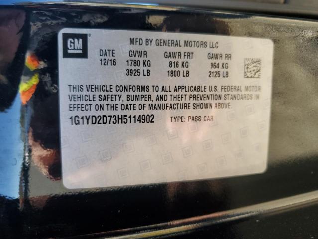 2017 CHEVROLET CORVETTE S - 1G1YD2D73H5114902
