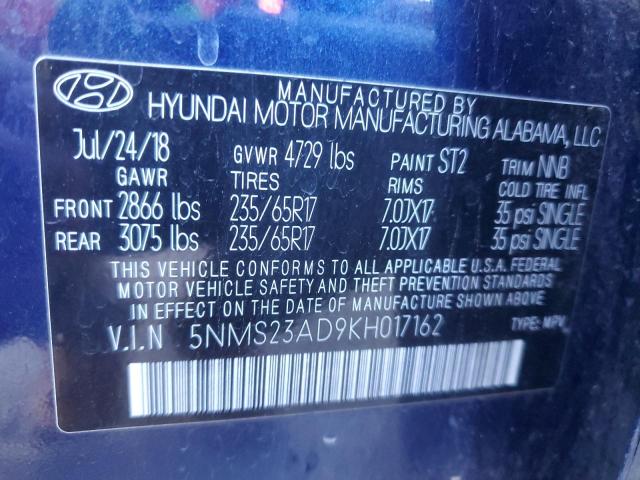 2019 HYUNDAI SANTA FE S - 5NMS23AD9KH017162