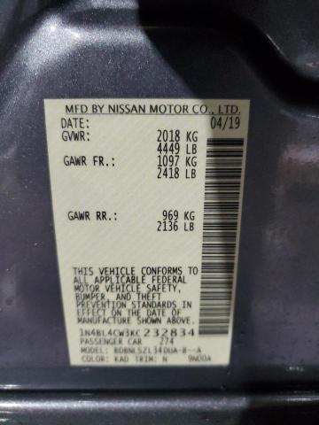 2019 NISSAN ALTIMA SR - 1N4BL4CW3KC232834