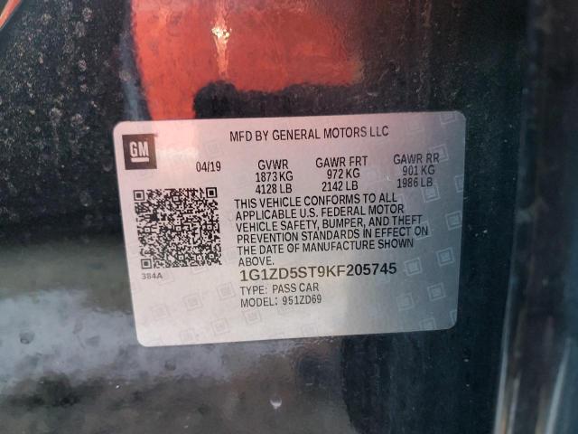 2019 CHEVROLET MALIBU LT - 1G1ZD5ST9KF205745