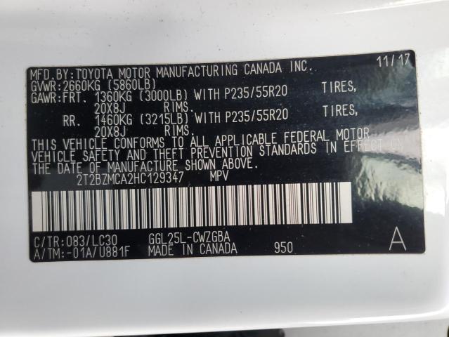 2017 LEXUS RX350 2T2BZMCA2HC129347