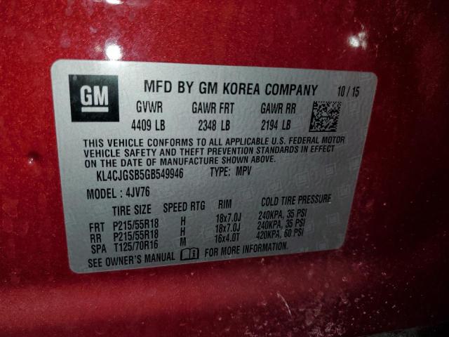 2016 BUICK ENCORE - KL4CJGSB5GB549946