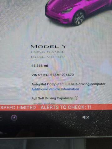 5YJYGDEE5MF204679 2021 TESLA MODEL Y