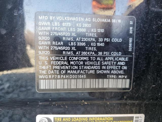 2017 VOLKSWAGEN TOUAREG WO WVGRF7BP4HD001645