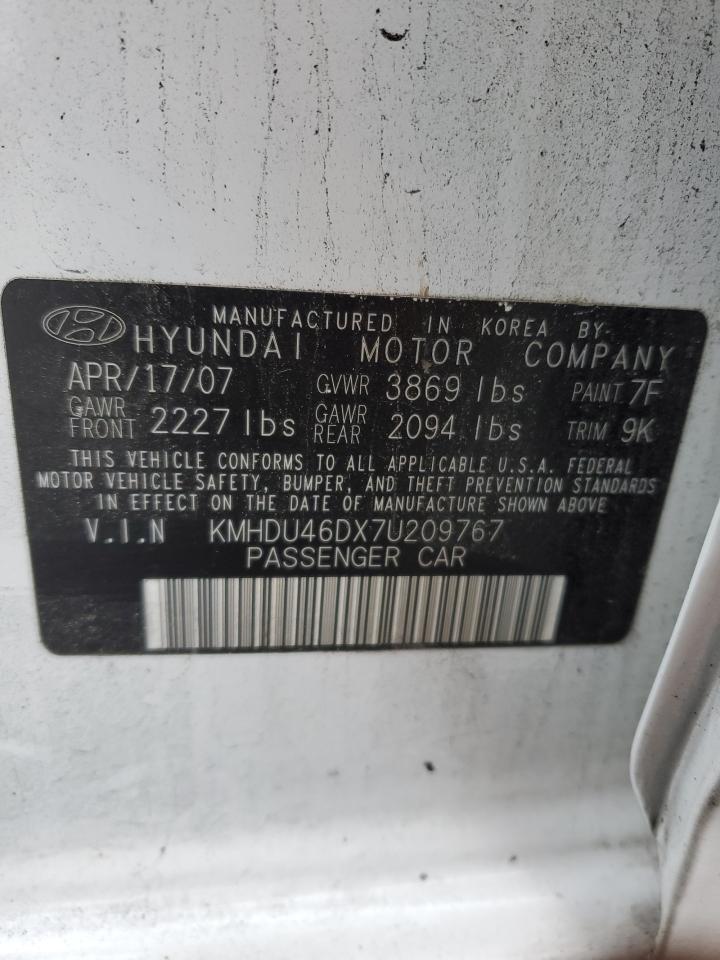 Lot #3023410325 2007 HYUNDAI ELANTRA GL