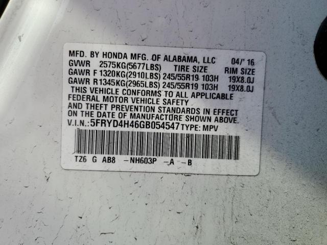 2016 ACURA MDX TECHNO - 5FRYD4H46GB054547