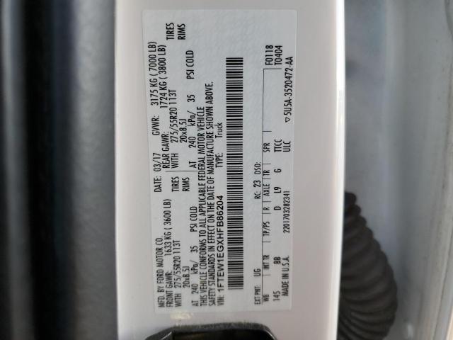 2017 FORD F150 SUPER - 1FTEW1EGXHFB86204