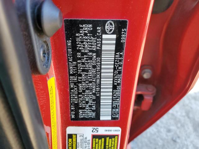 2019 TOYOTA CAMRY L - 4T1B11HK0KU185630
