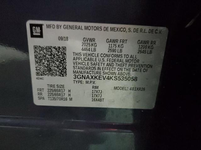2019 CHEVROLET EQUINOX LT - 3GNAXKEV4KS535058