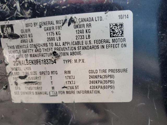 2015 CHEVROLET EQUINOX LT - 2GNALBEK8F6183754