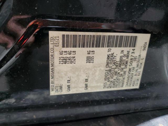 2021 NISSAN MAXIMA SV 1N4AA6CV0MC508734
