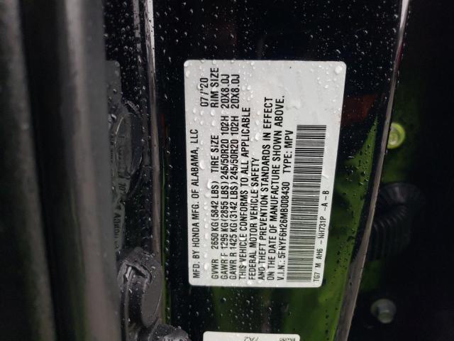 2021 HONDA PILOT SE 5FNYF6H26MB008430