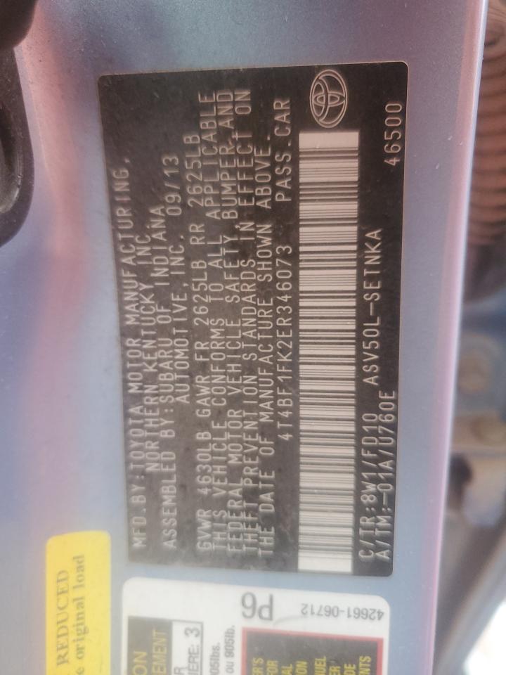 Lot #3030830521 2014 TOYOTA CAMRY L