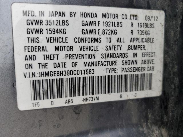 VIN JHMGE8H39DC011983 2013 HONDA FIT no.12