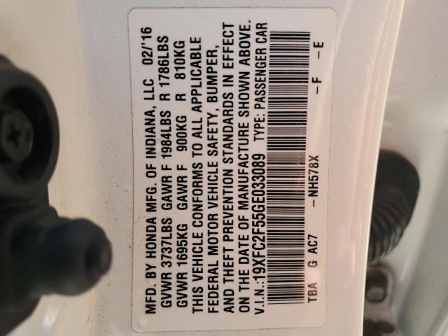 2016 HONDA CIVIC LX - 19XFC2F55GE033089