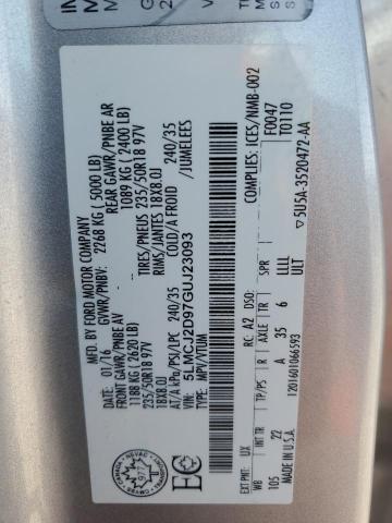 2016 LINCOLN MKC SELECT 5LMCJ2D97GUJ23093
