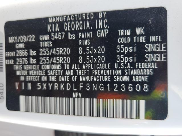 2022 KIA SORENTO SX - 5XYRKDLF3NG123608