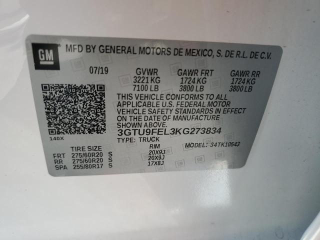 2019 GMC SIERRA 150 3GTU9FEL3KG273834