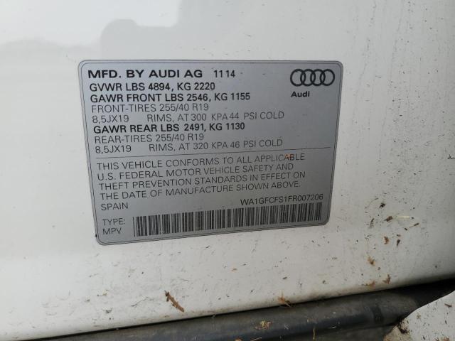 2015 AUDI Q3 PRESTIG WA1GFCFS1FR007206