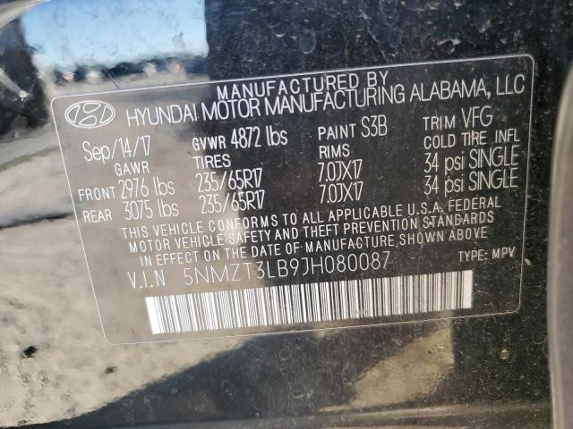 VIN 5NMZT3LB9JH080087 2018 HYUNDAI SANTA FE no.14