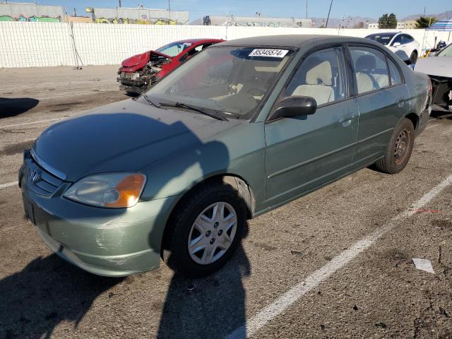 HONDA CIVIC LX 2003 green  gas 2HGES16533H590978 photo #1