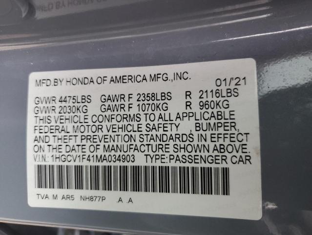 2021 HONDA ACCORD SPO 1HGCV1F41MA034903